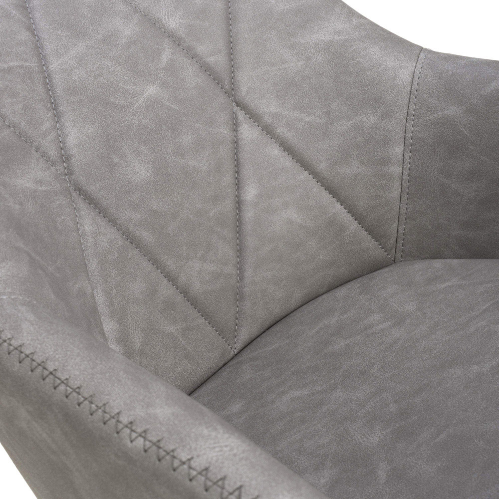 Shankar Serena Charcoal Leather Bar Stool Set of 2 Image 7