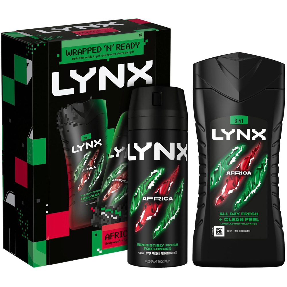 Lynx Africa Men's Body Wash and Body Spray Gift Set 2 Piece 2 Pack Image 7