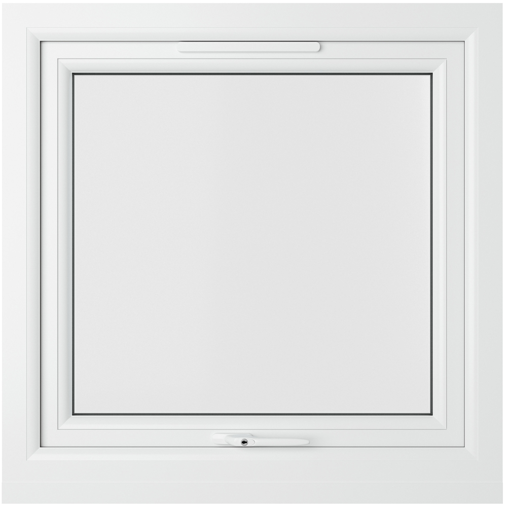 Crystal Black and White Top Hung Opener Clear Triple Glazed Window 820 x 820mm Image 1