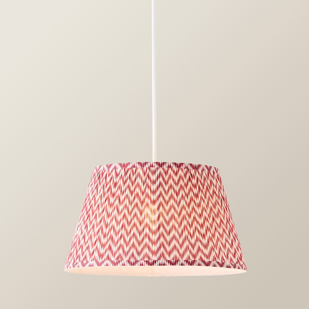 ValueLights Saffira Pink Chevron Pleated Tapered Large Lamp Shade 45cm Image 5