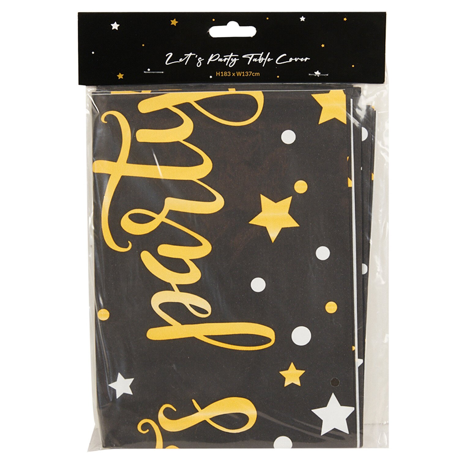 Lets Party Table Cover - Black Image 1