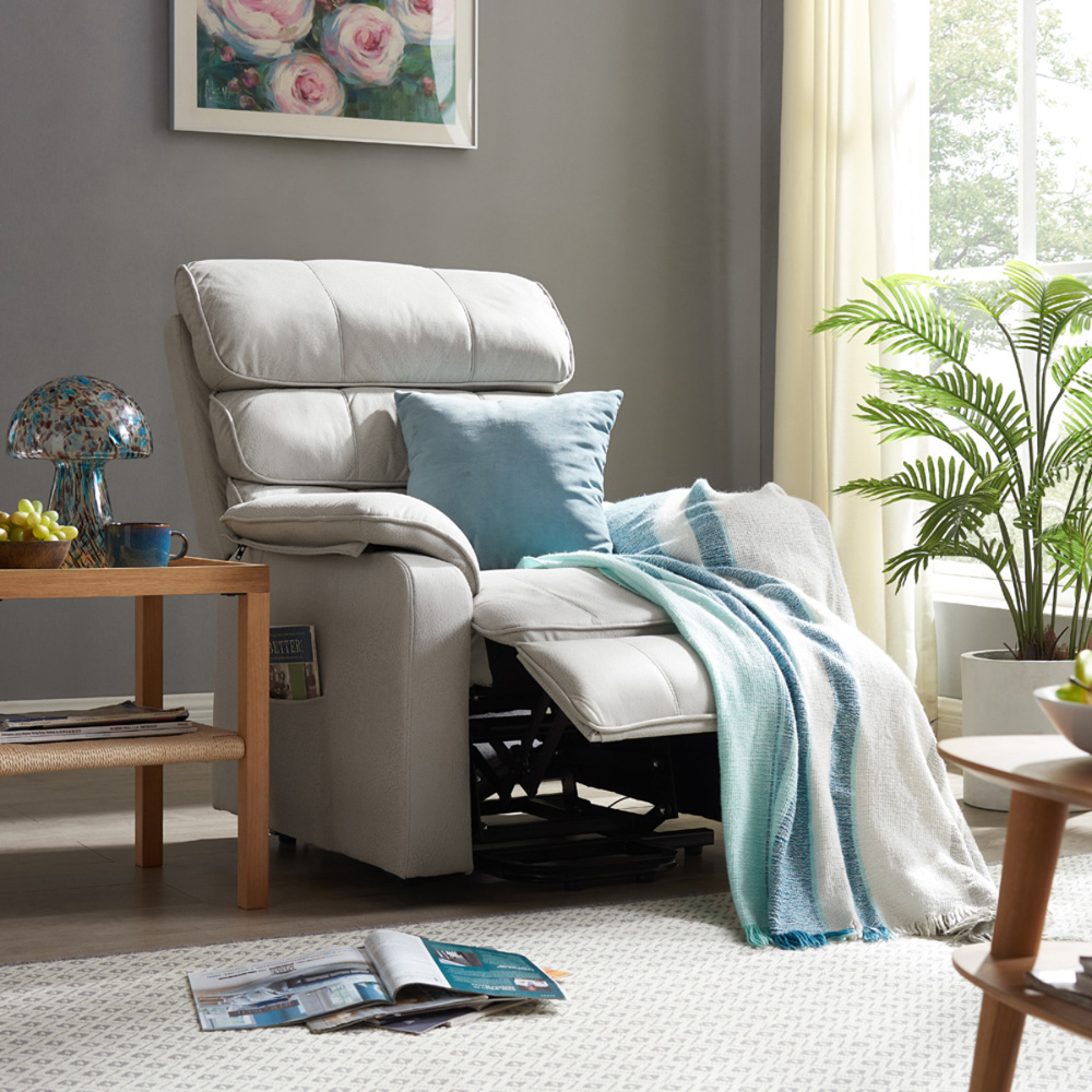 Home Detail Blair Light Grey Electric Recliner Chair Image 6