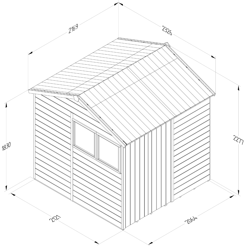Forest Garden Timberdale 7 x 7ft 2 Opening Reverse Apex Garden Shed Image 9