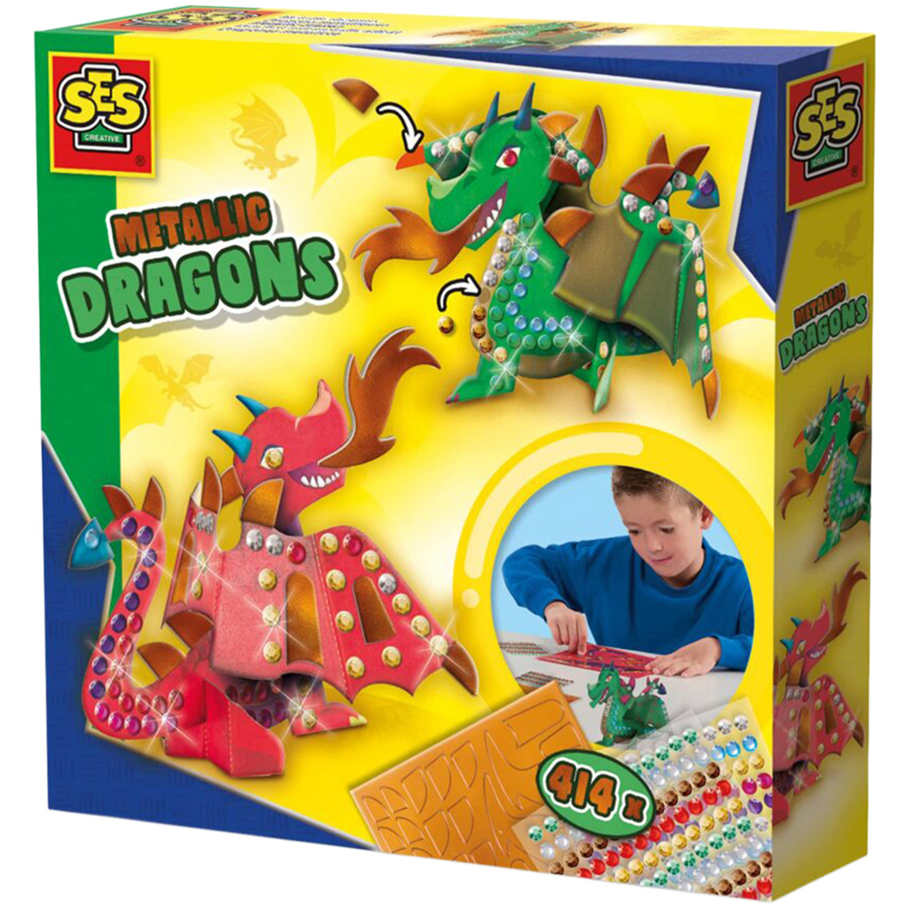 SES Creative Metallic Dragons Craft Set Image 1