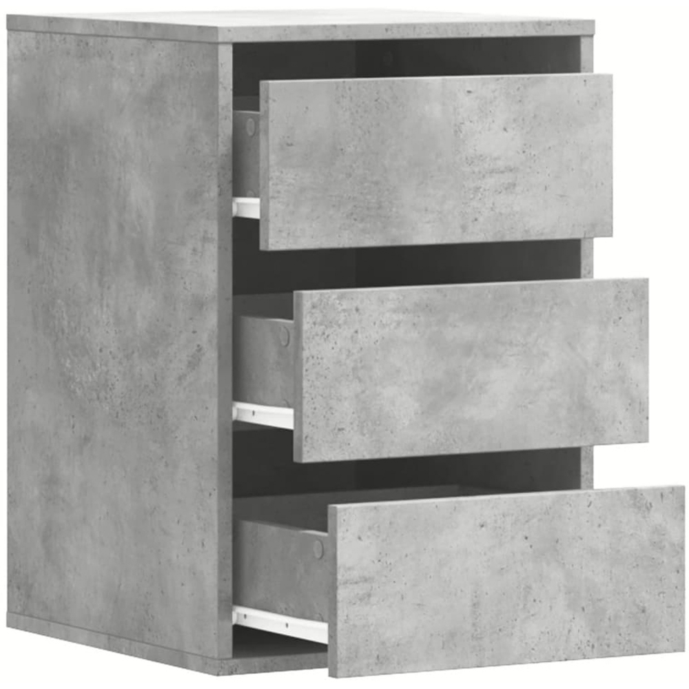 vidaXL 3 Drawer Concrete Grey Wooden Chest of Drawers Image 4