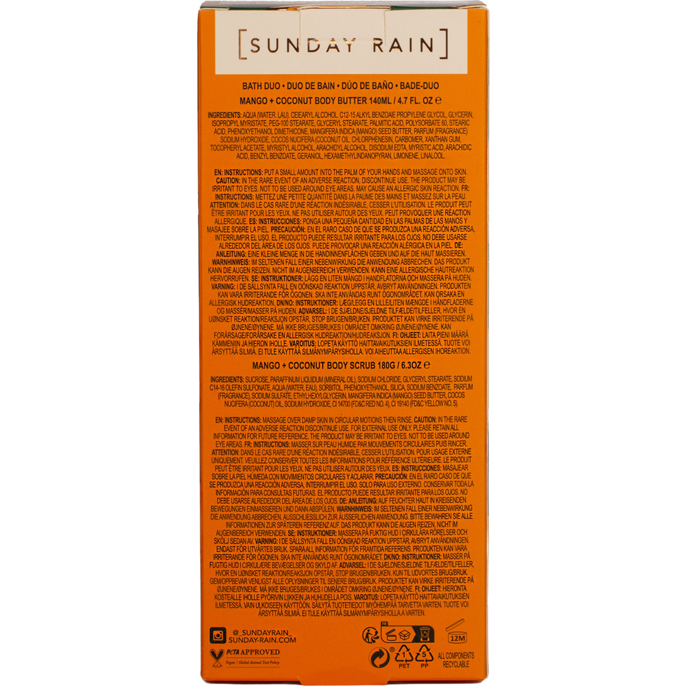 Sunday Rain Mango and Coconut Duo Scrubs Image 2