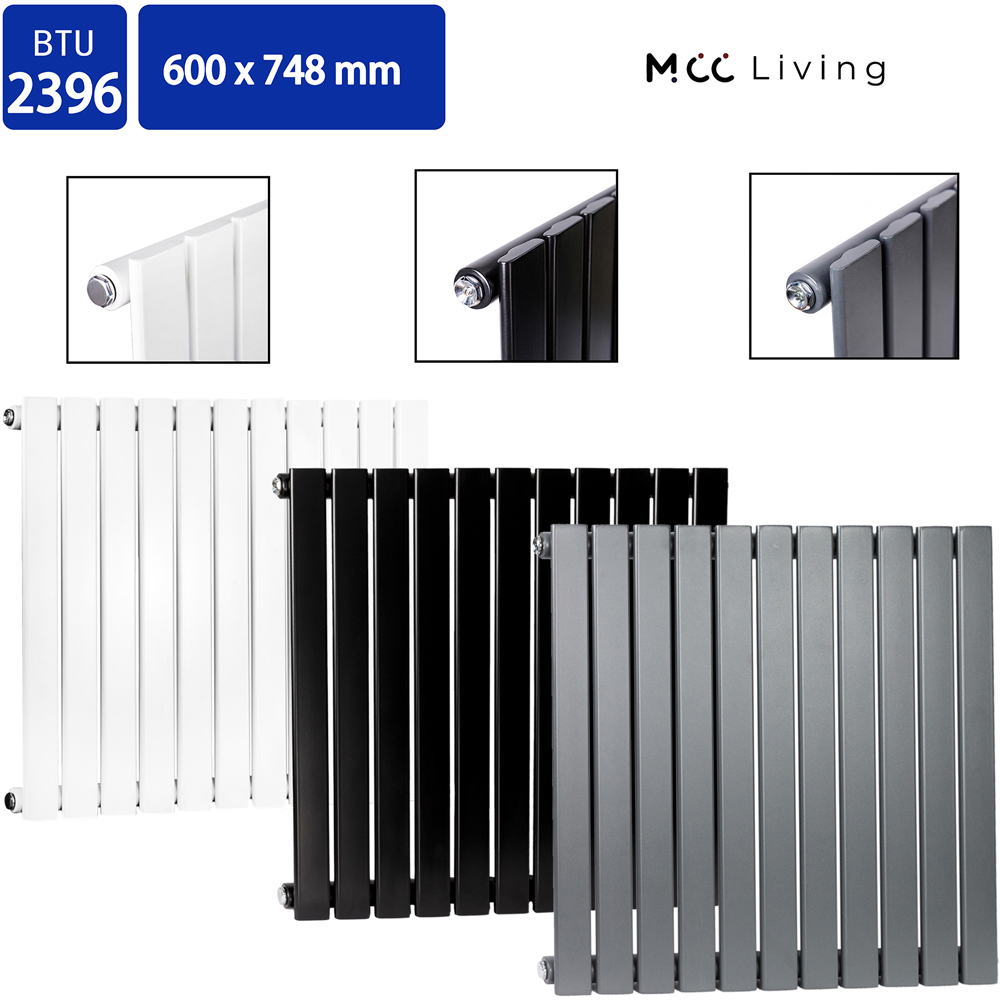 Anthracite 2396 BTU Single Flat Panel Vertical Column Radiator 600 x 748mm Image 4