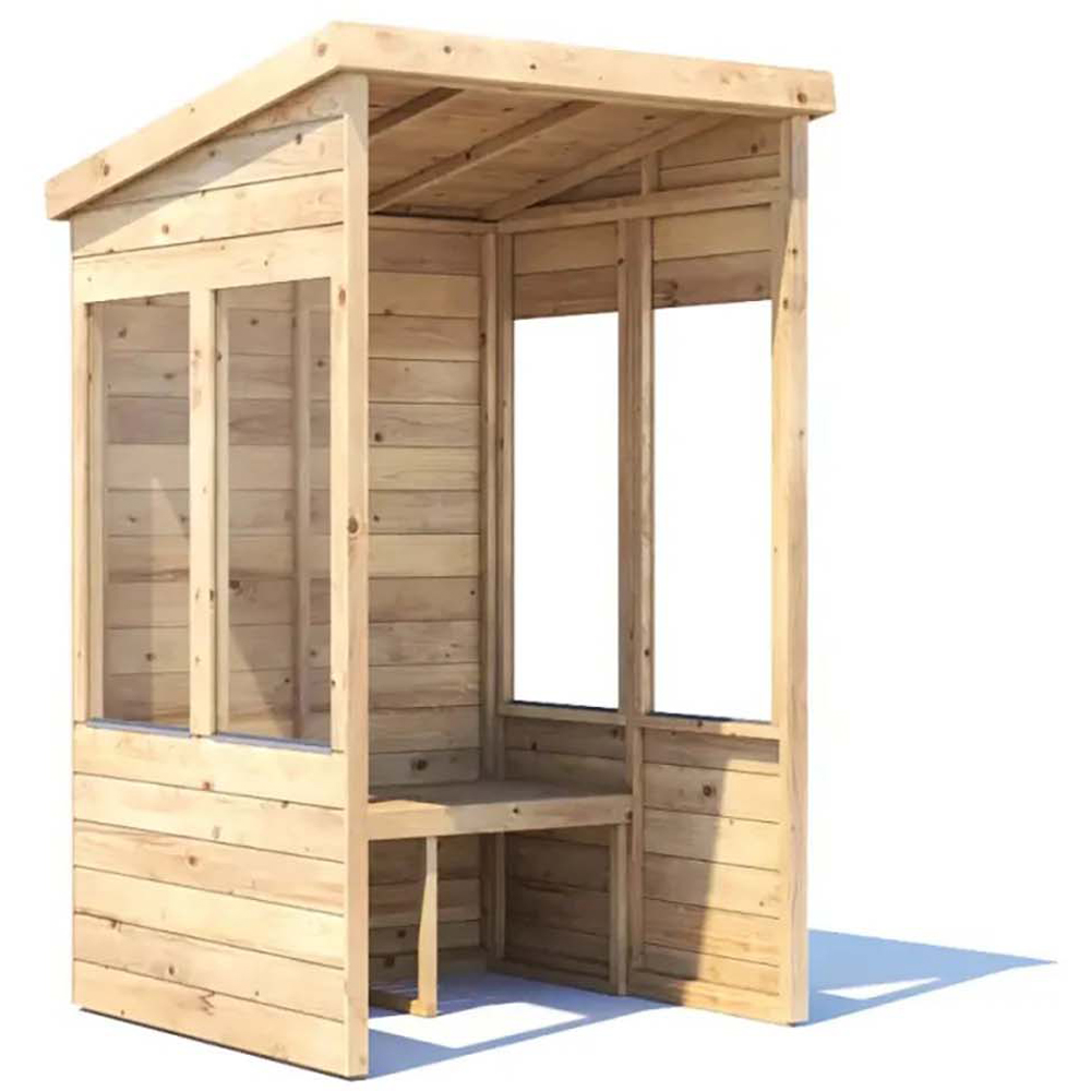 Dunster House Apocallipo 2 Seater 4 x 4ft Brown Pent Garden Arbour with Glazed Panels Image 2