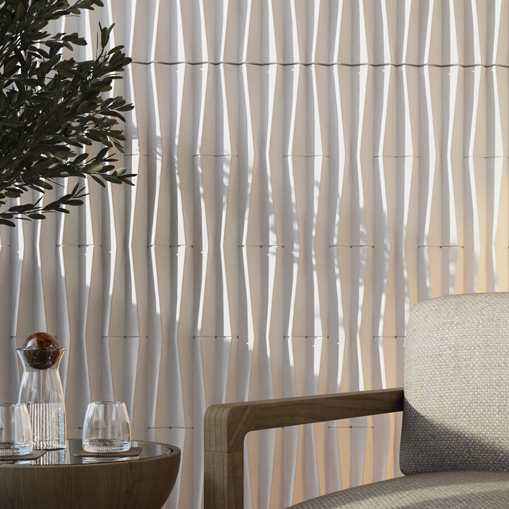 Shh Acoustics Alabaster Ripple Geometric Pattern PU Wall Panel 2 Pack Image 1