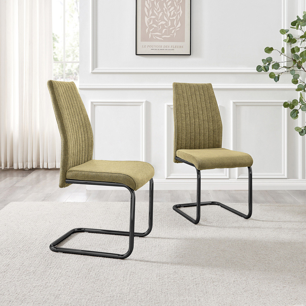 Furniturebox Fontana Set of 2 Sage Green and Black Dining Chair Image 6
