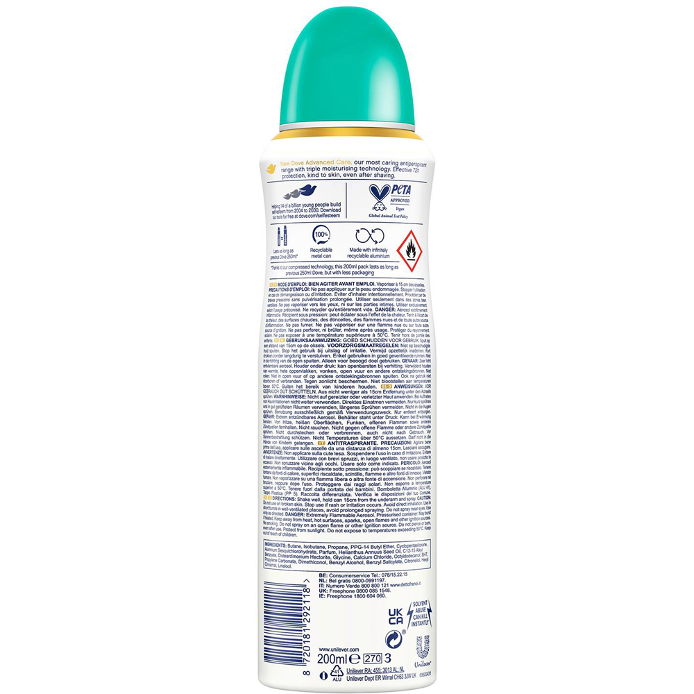 Dove Advanced Care Pear and Aloe Vera Go Fresh Anti-Perspirant Deo 200ml 12 Pack Image 3