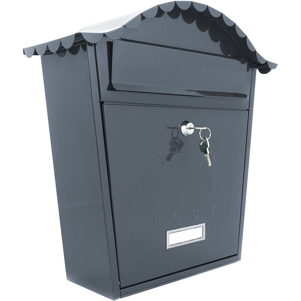 Burg-Wachter Classic Anthracite Wall Mounted Galvanised Steel Post Box Image 1