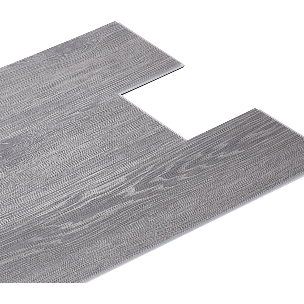 Living and Home Dark Grey Wood Grain Rectangle PVC Flooring 20 Pack Image 4