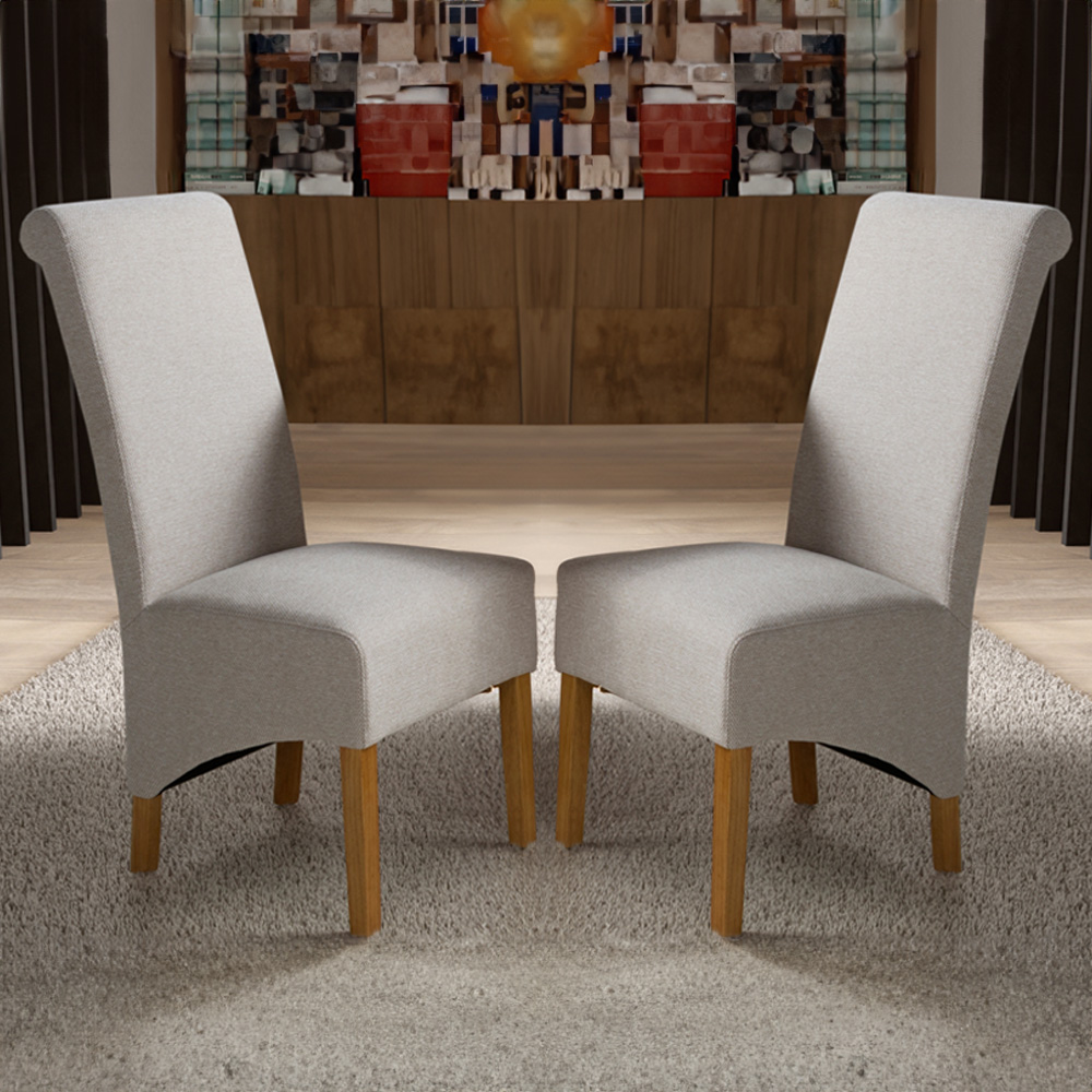 Shankar Krista Set of 2 Natural Weave Dining Chair Image 1