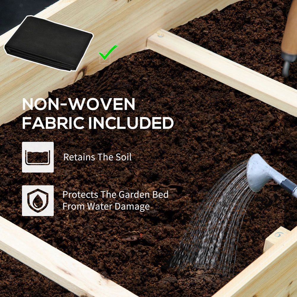 Outsunny 3-Tier Wooden Raised Garden Bed Image 5