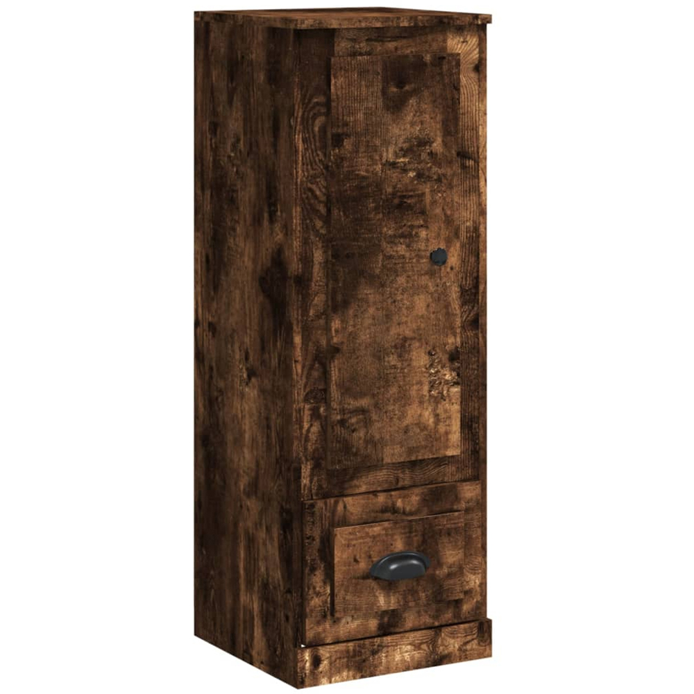 vidaXL Single Door Single Drawer Smoked Oak Highboard Image 2