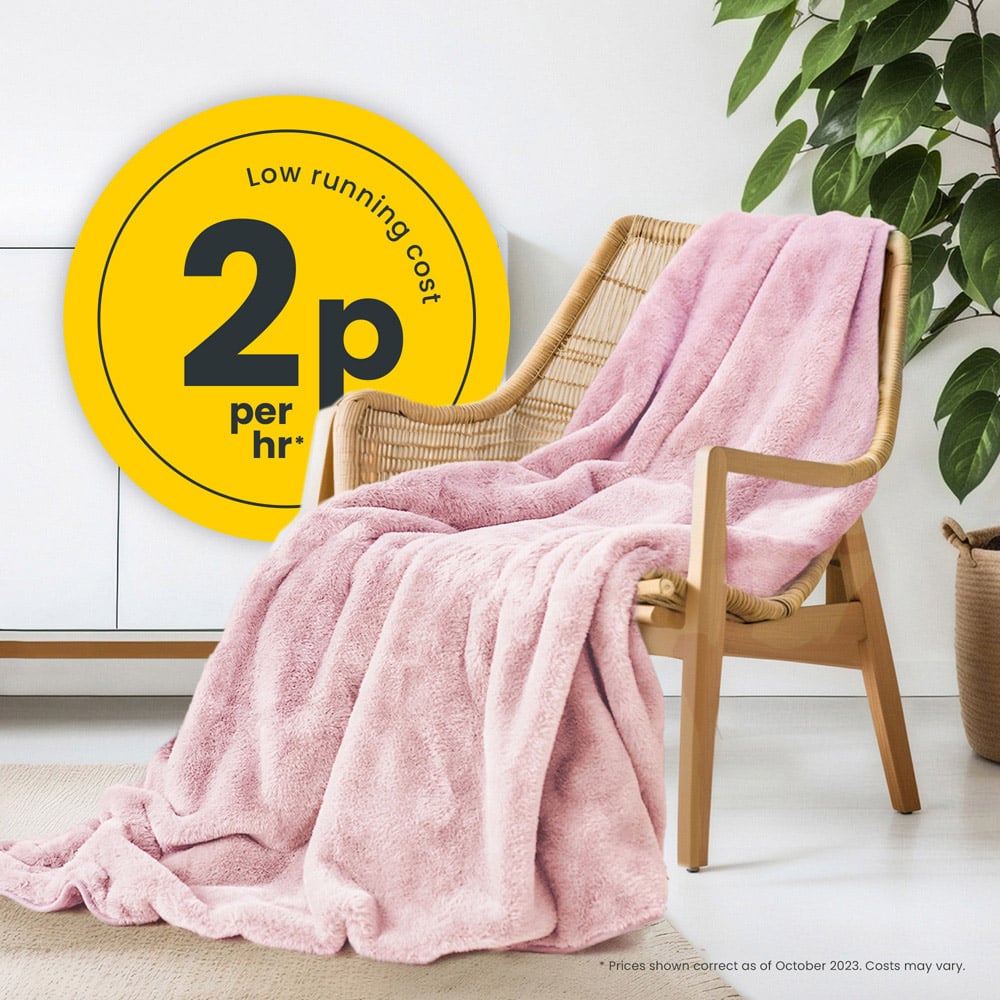 Cosi Home Pink Faux Fur Electric Heated Throw 160 x 130cm Image 5