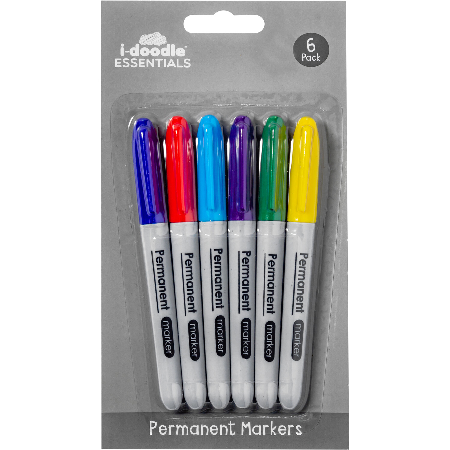 Pack of Six Coloured Permanent Markers Image
