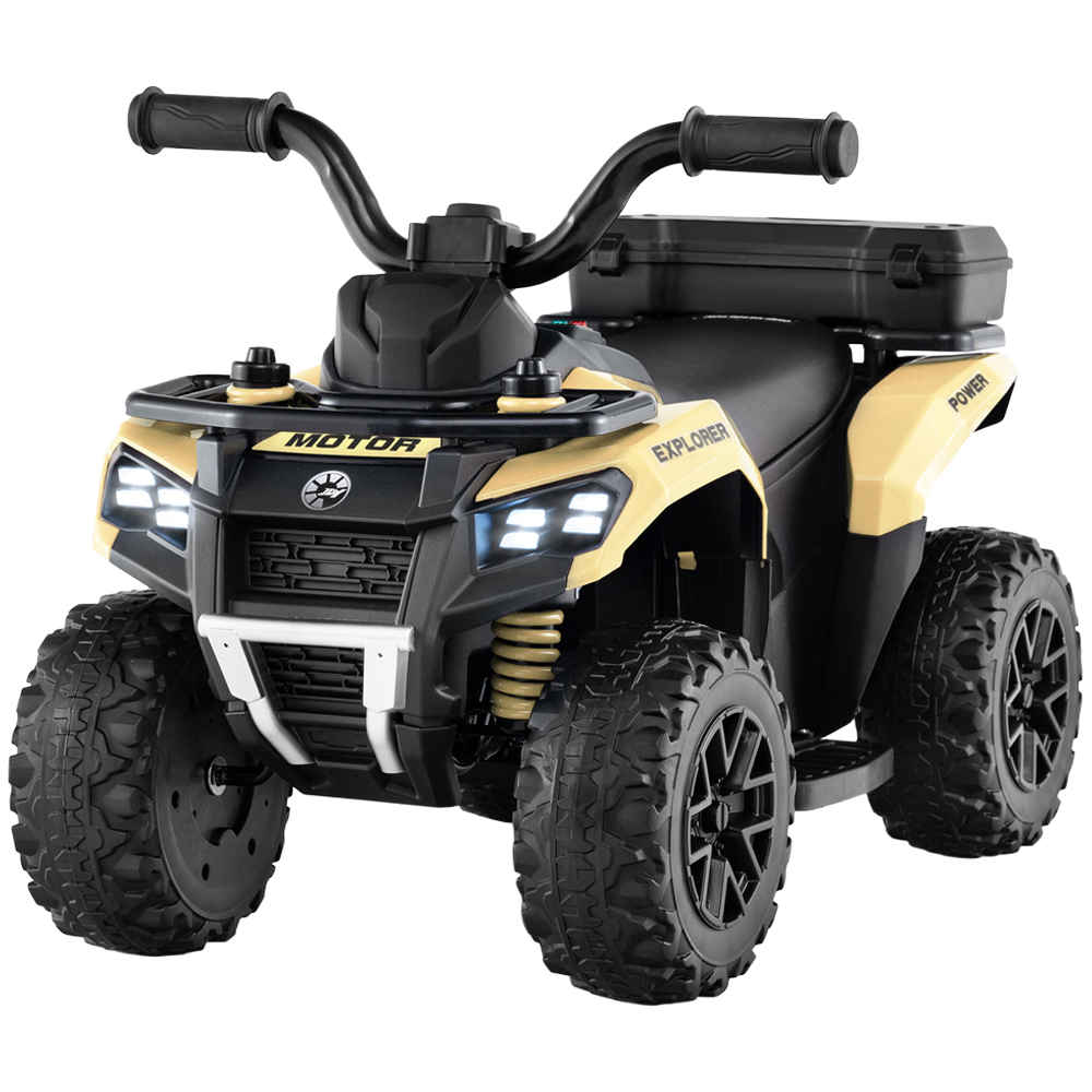 Costway Kids Khaki Electric Quad Bike with Spray Function and Storage Box 6V Image 1