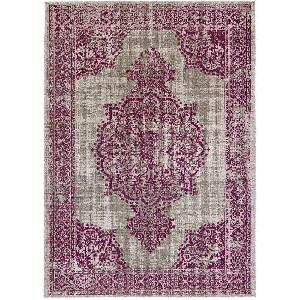 Origins Saville Grey and Raspberry Rug 120 x 170cm Wilko