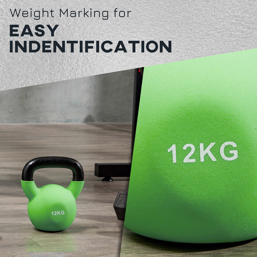 HOMCOM Green Soft Body Kettlebell with Non Slip Handle 12kg Image 7