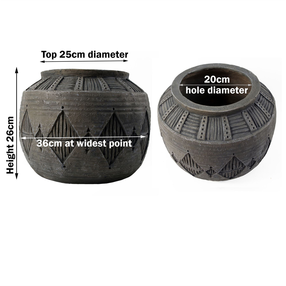 Botanik Gliese Grey Diamond Planter 26 x 36cm Image 5