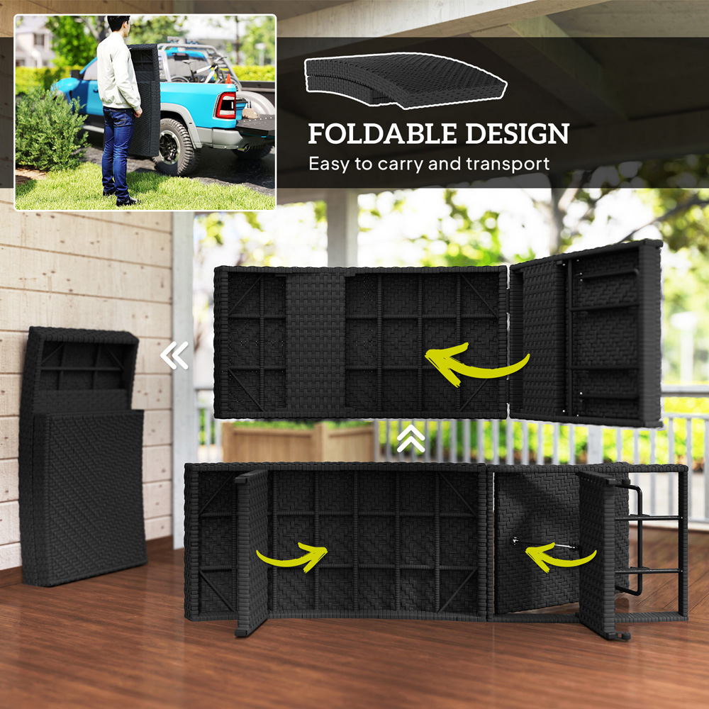 Outsunny Black Rattan 4 Position Adjustable Sun Lounger Image 6