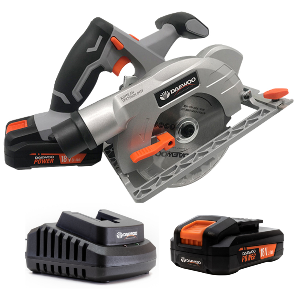 Daewoo U-Force 18V 2Ah Lithium-Ion Cordless Circular Saw with Battery Charger Image 1