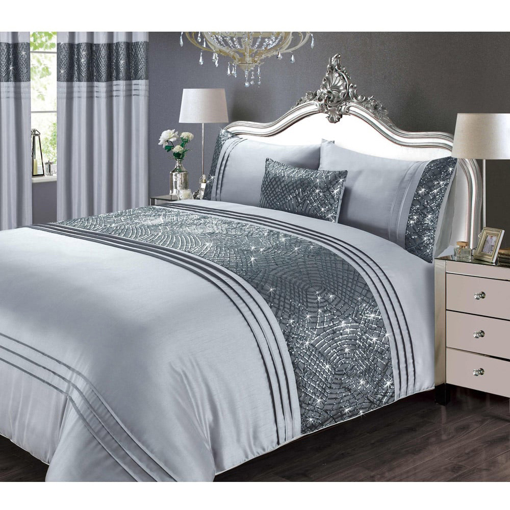 Rapport Home Charleston Grey Eyelet Curtains 66 x 72 cm Image 2