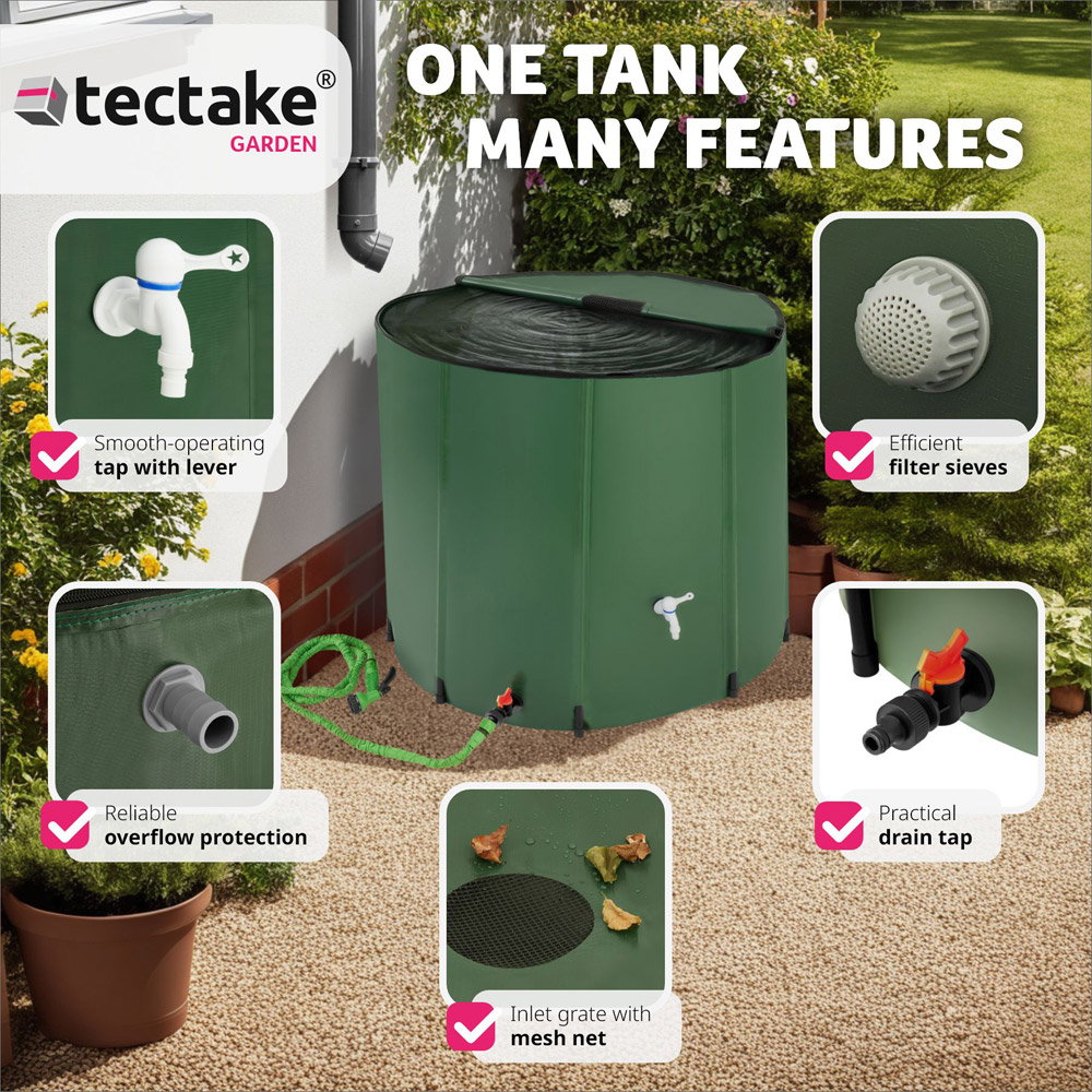 tectake 750L Green Water Butt Image 5