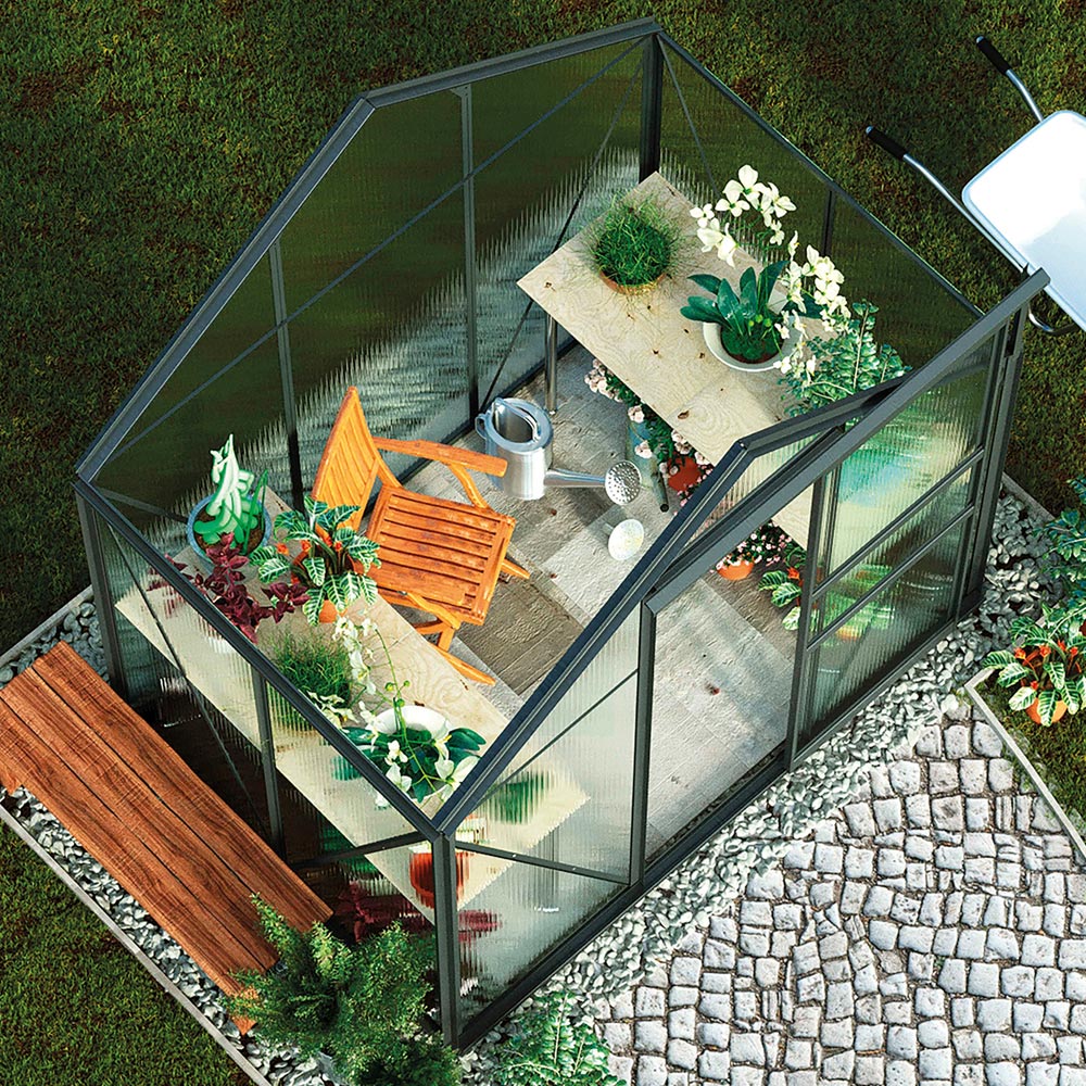 Garden Gear Grey 6.2 x 4.3ft Greenhouse Image 6