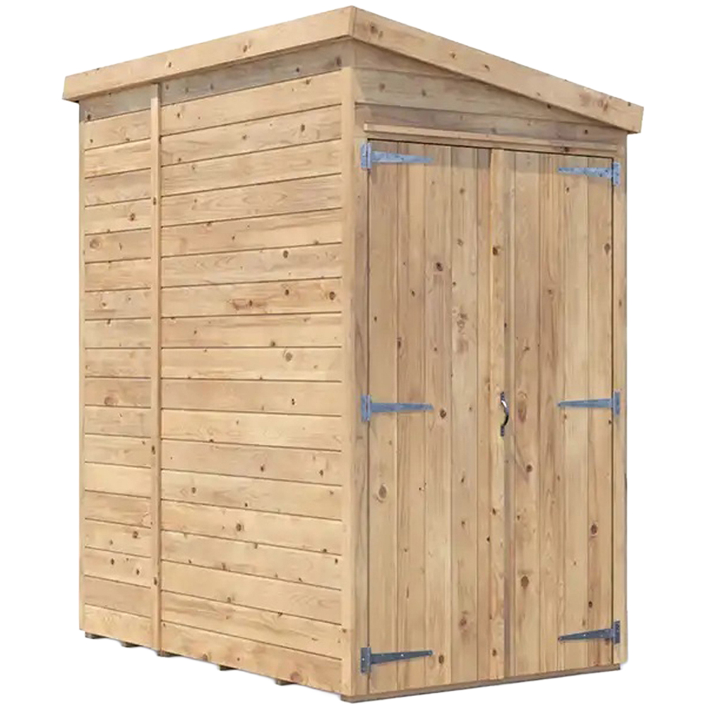 Dunster House Overlord 4 x 6ft Modular Brown Pent Garden Shed Image 1