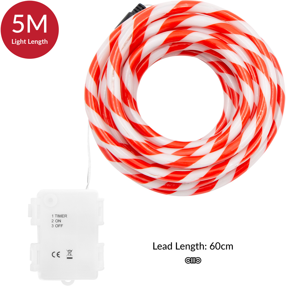 The Christmas Workshop 120 LED Candy Cane String Lights Image 8