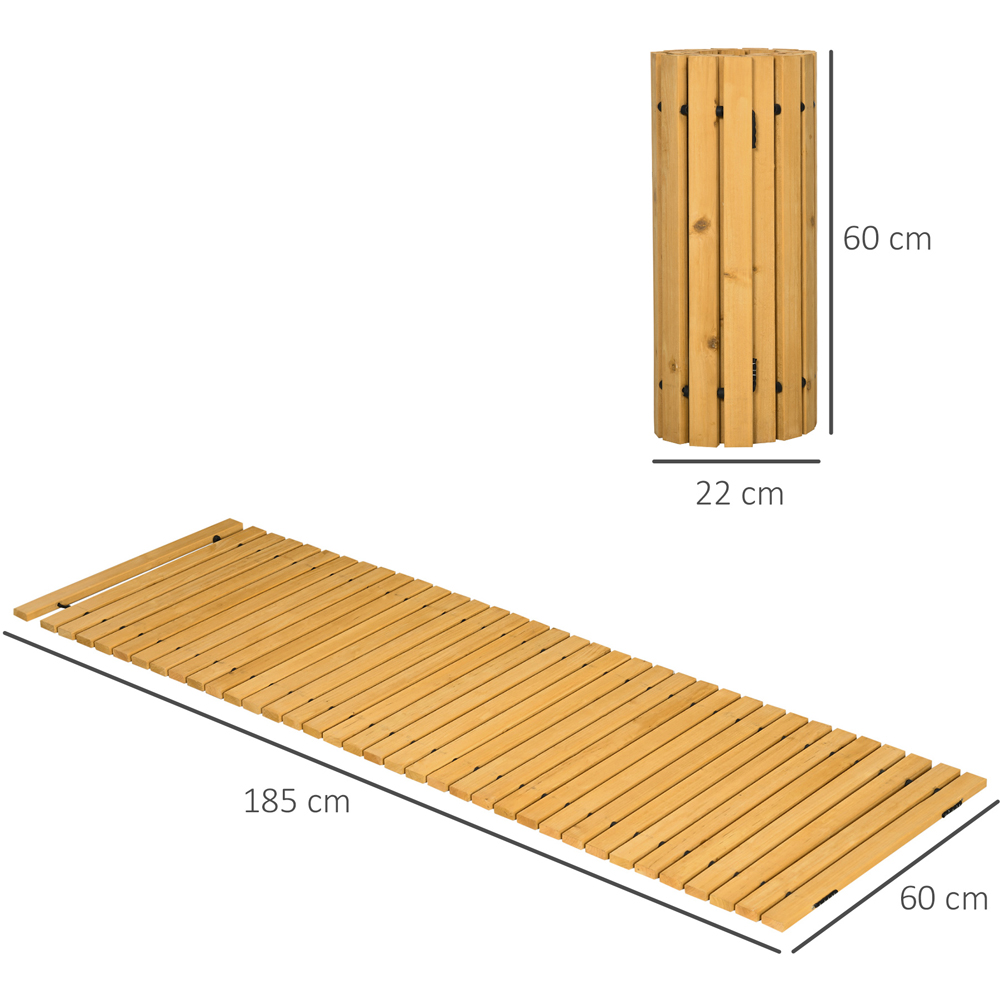 Outsunny Solid Pine Wood Rollable Wooden Garden Pathway 185 x 60cm Image 9