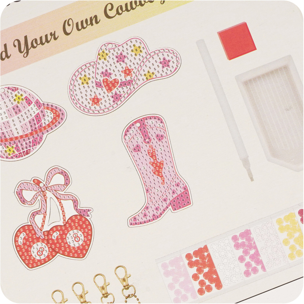 Diamond Your Own Cowboy Keyrings KitPink Image 3