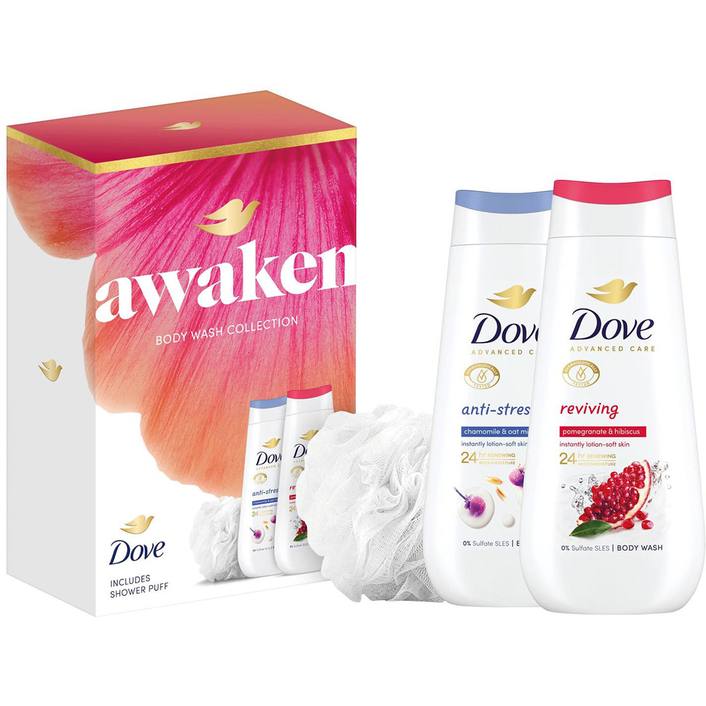 Dove Awaken Revive and Anti Stress Bodywash Duo Gift Set 225ml 2 Pack Image 3