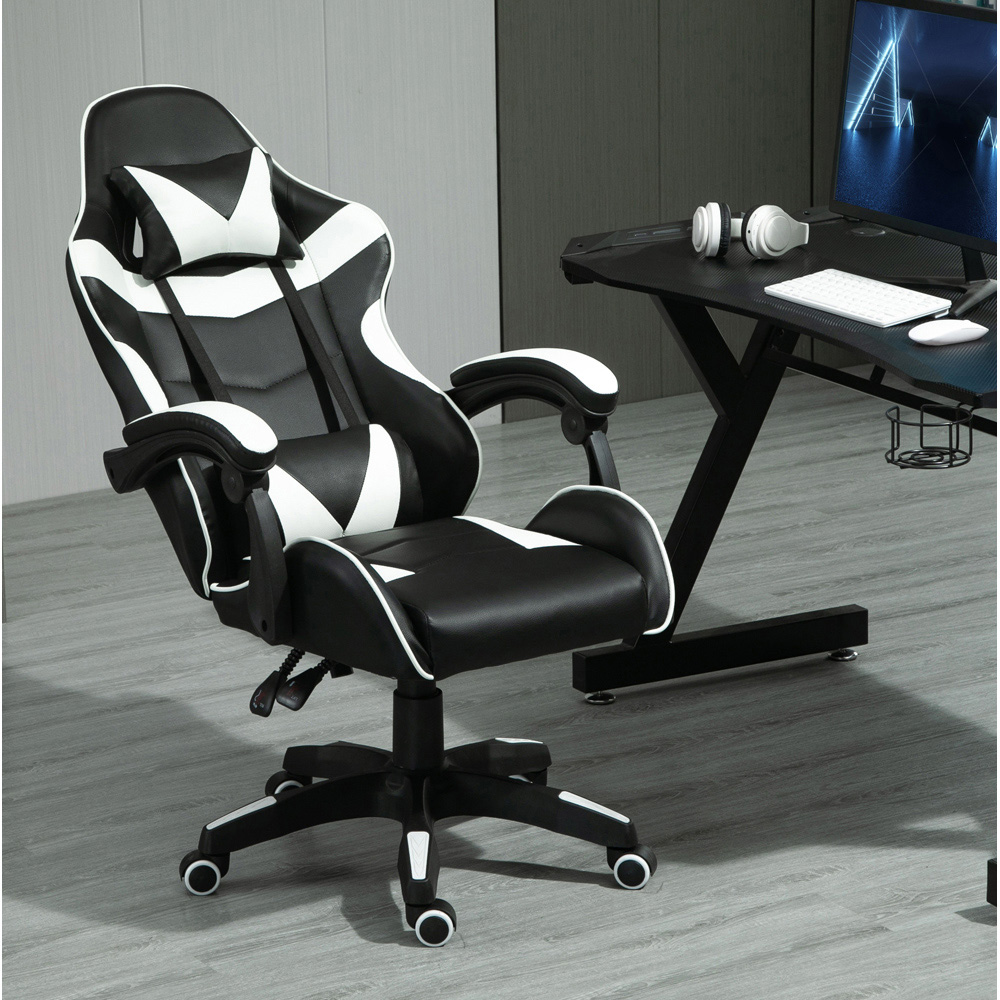 White Tilt and Swivel Computer Chair Image 5
