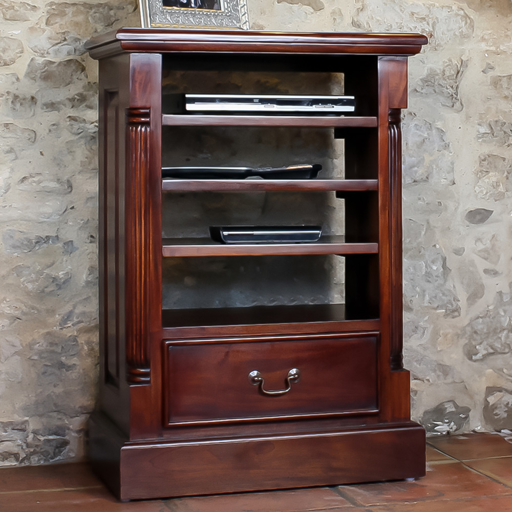 Baumhaus La Roque Single Drawer 4 Shelf Entertainment Cabinet Image 1