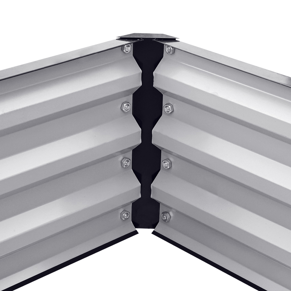 Living and Home Charcoal Black L Shaped Galvanised Steel Raised Garden Bed 30 x 277 x 207cm Image 5