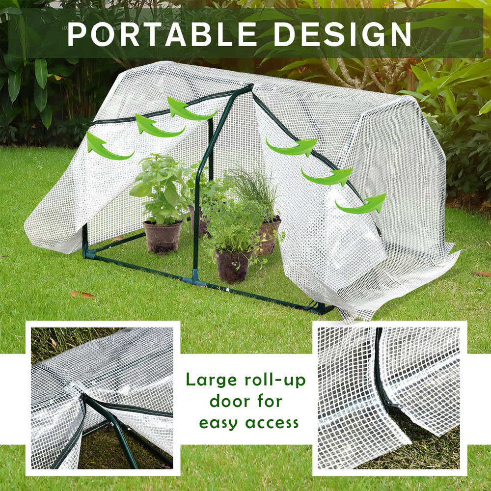 Outsunny Plastic Mesh Cover 3.2 x 2.3ft Mini Greenhouse Image 6