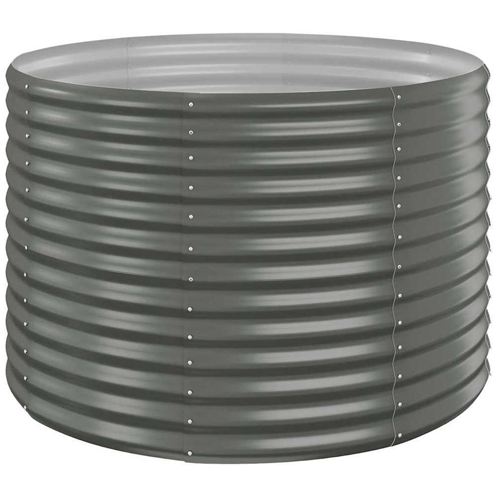 vidaXL Grey Steel Raised Garden Bed 68 x 100 x 100cm Image 1