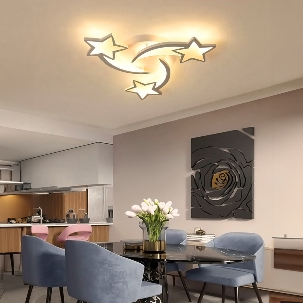 Living and Home 3 White Shooting Star LED Ceiling Light Image 8