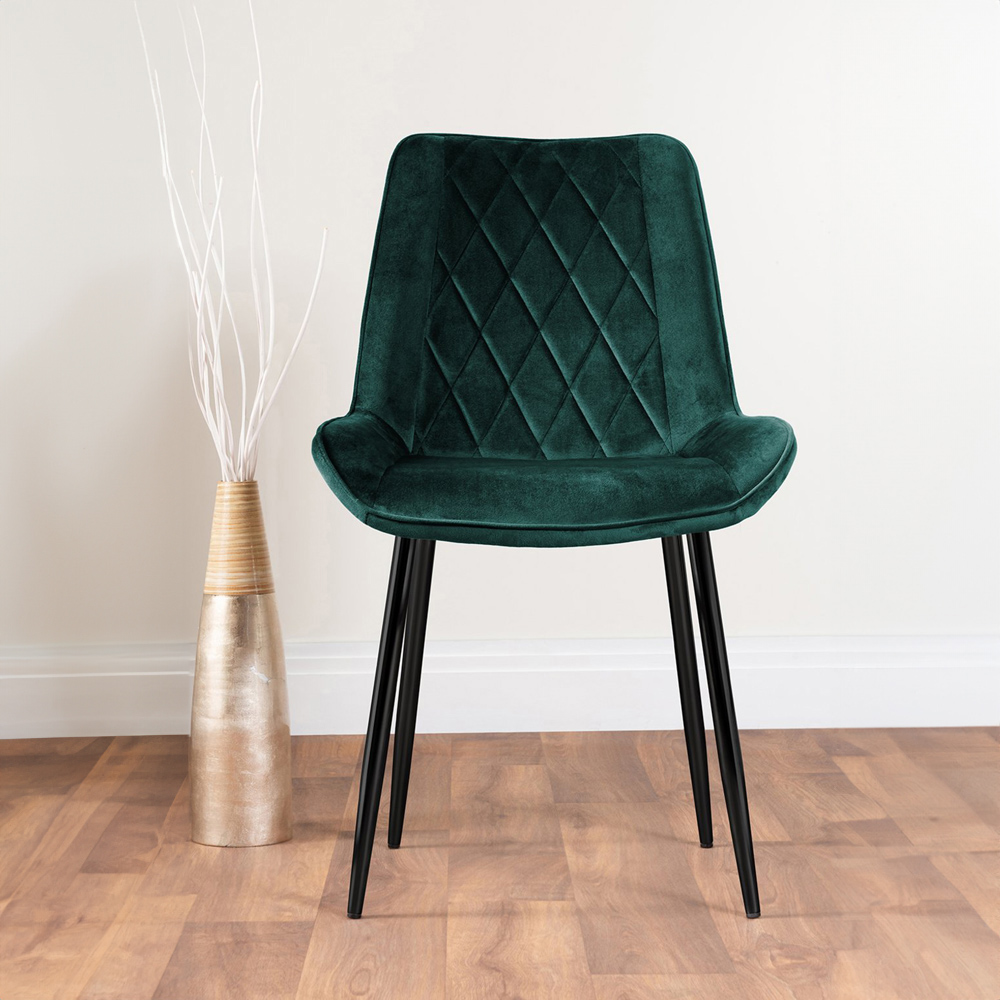 Furniturebox Arona Cesano 4 Seater Round Dining Set Grey Black and Green Image 3