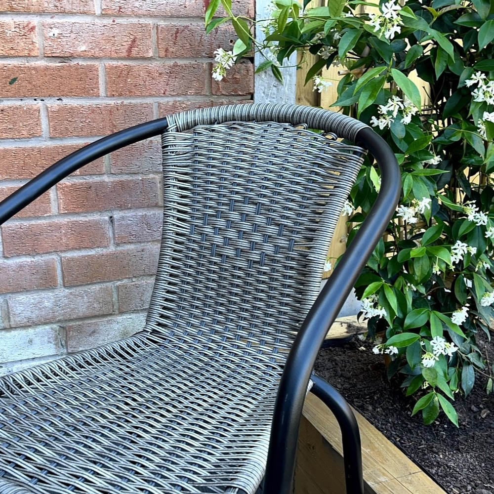 Outdoor Living The Bolero 2 Seater Modern Rattan Bistro Set Grey Image 2