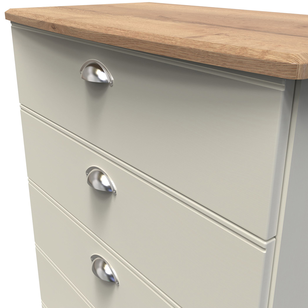 Crowndale Victoria 5 Drawer Cream Ash and Oak Chest of Drawer Image 5