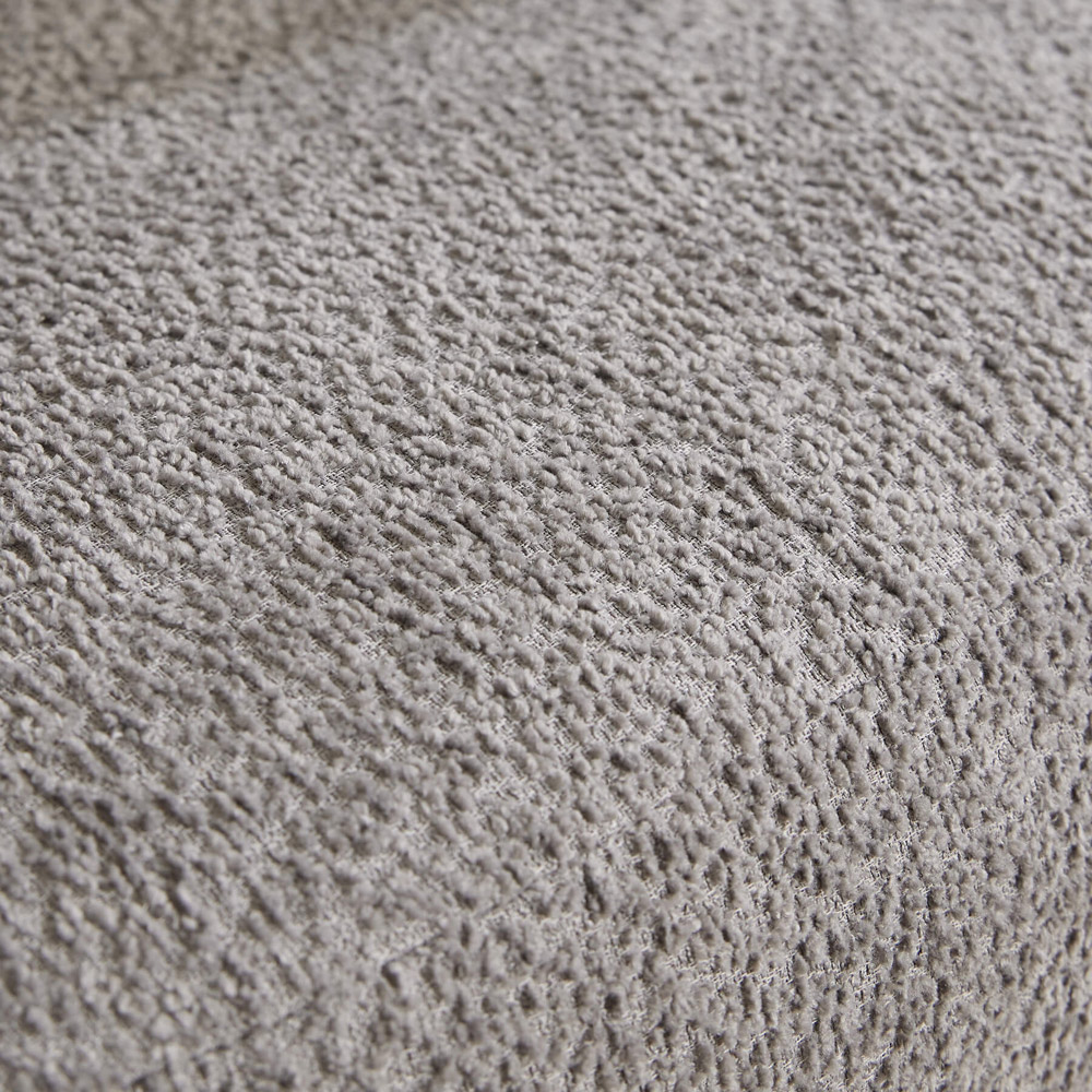 Home Source Grey Boucle Teddy Fur Barrel Accent Chair Image 4