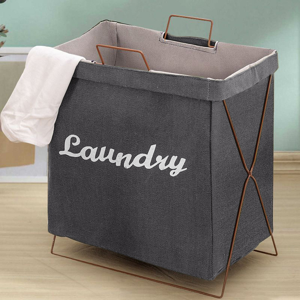 H&O Direct Grey Foldable Laundry Hamper Image 2