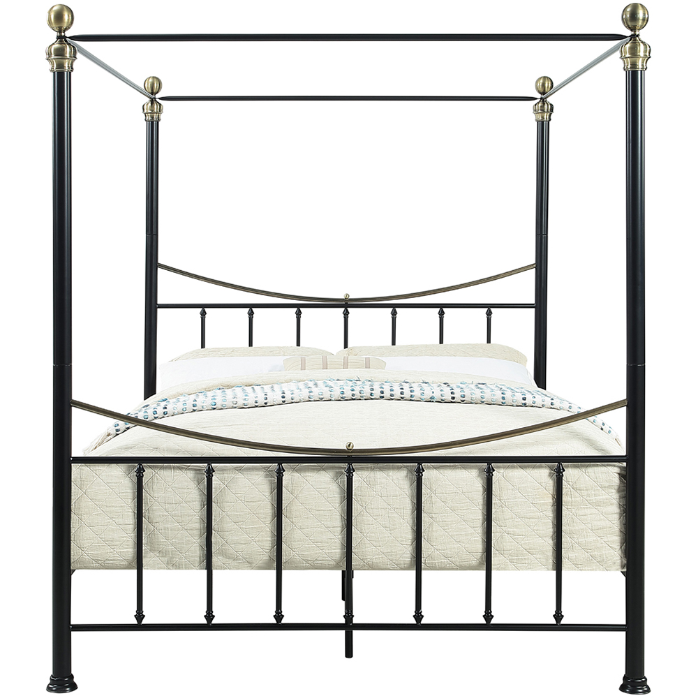 OAT Home Marylebone King Size Black and Brass Metal 4 Poster Bed Frame Image 4