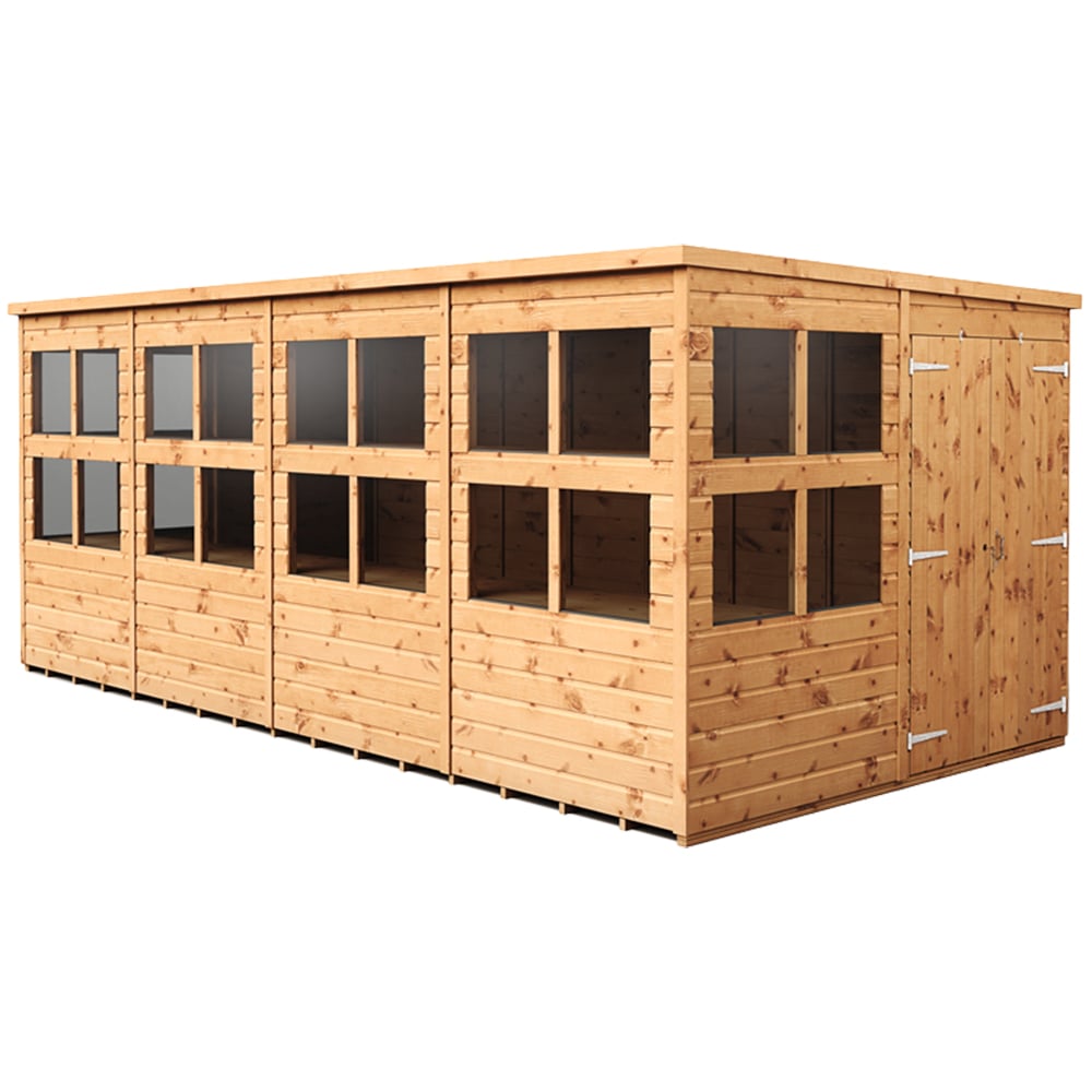 Empire Sheds 16 x 8ft 2 Door Dipped Treated Tongue and Groove Pent Potting Shed Image 1