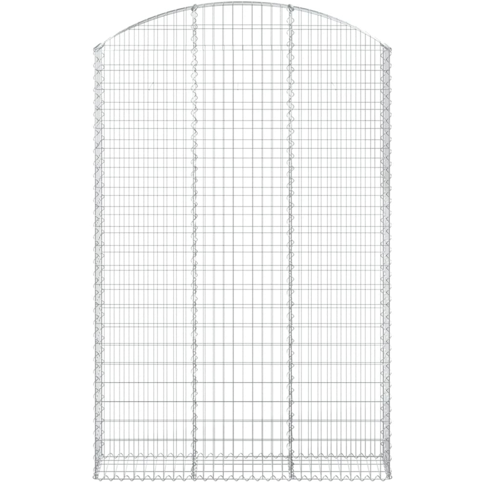 vidaXL Silver Galvanised Iron Arched Gabion Basket 150 x 30 x 220/240cm Image 1